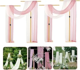 4Pcs 8FT Adjustable Backdrop Stand Wedding Draping Frame For Sheer Fabric Signs Party Birthday Banquet Decor Fabric Not Included