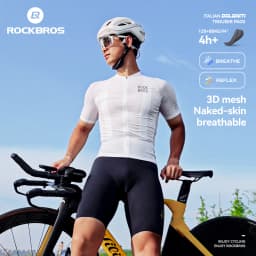 ROCKBROS Summer Cycling Short Sleeve Jersey Lightweight Quick Dry Breathable Sunscreen Jersey High Elastic Men Cycling Clothing