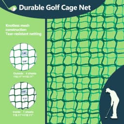 10×10ft Golf Driving Cage with Metal Frame,Triple-Turf Mat and Target Cloth,Driving Chipping Training Swing with Targets Outdoor