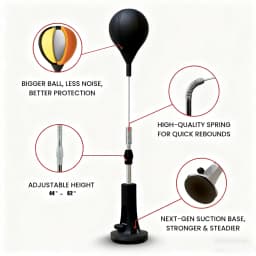 New Premium Punching Bag, Cobra Bag for Boxing Agility Training Home Fitness Equipment Thickened Rod Reflex Bag Family Best Gift
