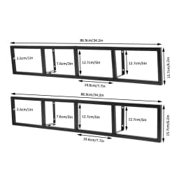 2PCS Wall Mount 34 Inch Media Storage Rack, CD DVD Organizer Metal Shelf, 34 Inch Black Cube Storage Media Shelf and Video Game Organizer