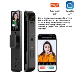 Tuya APP Smart Life APP Control Voice Intercom Smart Lock 3D Face Recognition Fingerprint Password Smart Door Lock With Camera