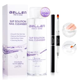 Polygel Slip Solution 473ml Anti Stick Liquid Nail Cleanser Pump Bottle with Nail Brush Professional Nail Extension Gel Remover