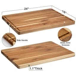 Fashionwu 60 cm Extra Large Cutting Board for Kitchen, 24 x 18 Inch Large Wooden Cutting Boards with Juice Groove, 1.2" Thick Butcher Block Cutting Board for Meat Vegetables, Large Charcuterie Board