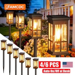 4/6 PCS Solar Pathway Light Outdoor Auto On/Off at Dusk Outdoor Waterproof Solar Lamp Garden Yard Patio Walkway Driveway Camping Decor Landscape Lighting Utomatic Pathway Lighting