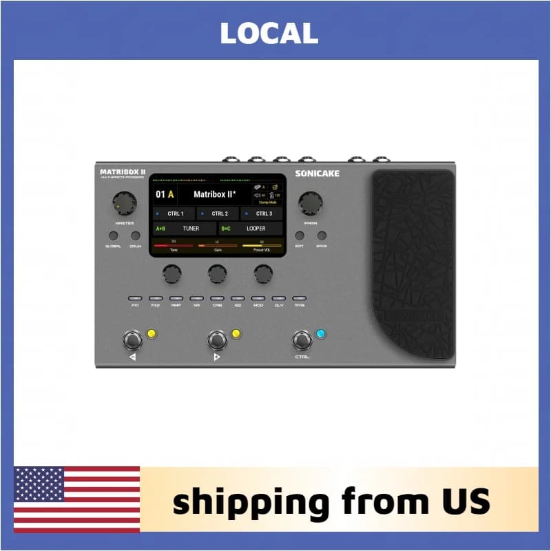 SONICAKE Matribox II Guitar Bass Amp Modeling Multi-Effects Processor with Expression Pedal FX Loop MIDI Stereo USB OTG QME-100