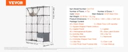 SucceBuy Large Cat Cage Detachable Metal Wire Cat Enclosure with Front Doors Hammock Ramp ladders Crate Exercise Place for Cat