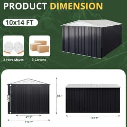 10x14 FT Outdoor Storage Shed, Garden Shed with Updated Frame Structure and Lockable Doors, Metal Tool Sheds, Customized