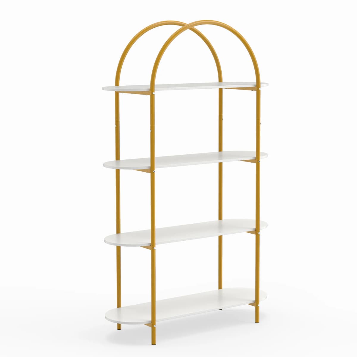 Arched Bookshelf, 4-Tier Open Bookcase w/ Sturdy Metal Frame for Living Room