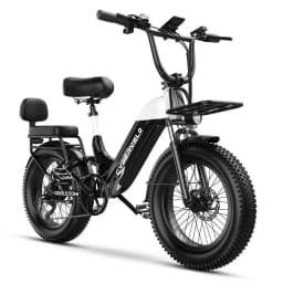 Cybervelo EK12 1500W Peak Step-Thru Electric Bike for Adults 20" Fat Tire 7-Speed Commuter E-Bike Up to 80 Miles Long Range 48V 20Ah Removable Battery