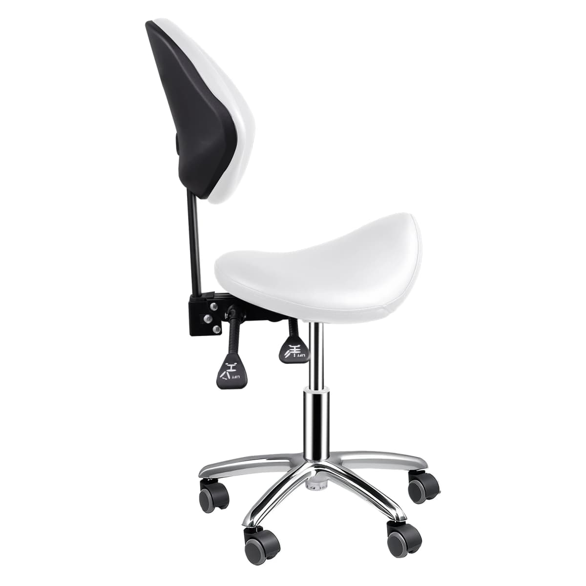 Saddle Chair with Back Support | Rolling Adjustable Esthetician Chair with Wheels | Heavy-Duty Massage Stool | for Massage Home Office Kitchen Clinic