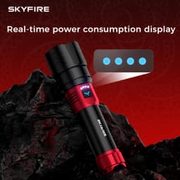 SKYFIRE new high-brightness LED rechargeable flashlight, which can be adjusted to 4 different modes, has a battery life of 17 hours and is suitable for camping, home use and outdoor activities.