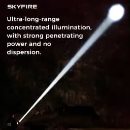 SKYFIRE new high-brightness LED rechargeable flashlight, which can be adjusted to 4 different modes, has a battery life of 17 hours and is suitable for camping, home use and outdoor activities.