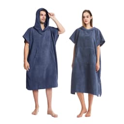 1 pc Mutao Changing Robe With Hood, Quick Dry Swimming Hooded Towel Surf Poncho, Terry Bathrobe, Windproof Beach Robe, Surfing Diving Swimmming Towel Poncho One Size Fit All