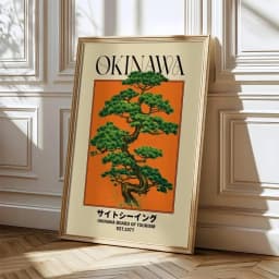 Japanese Retro Okinawa Travel Iconic Trees Canvas Print Poster Vintage Classic Art Print Living Room Home Decor Art Poster Gifts
