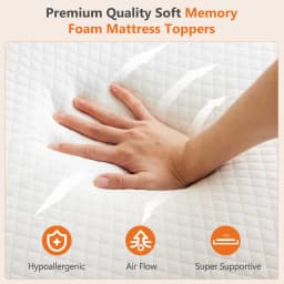 JHK 4 Inch Mattress Topper with Fabric Cover Memory Foam Thick Gel Infused Cooling Toppers Pad and Breathable Bed Topper