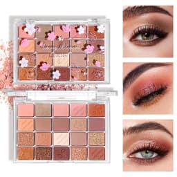 20-Color Cherry Blossom Eyeshadow Palette - Matte & Glitter Pink/Brown Tone Eye Makeup Palette, Long-Lasting Pigmented Eyeshadow