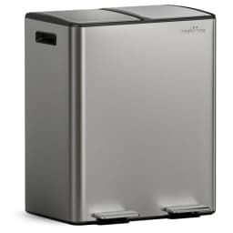 mVm Trash Can Stainless 60L/40L/45L Kitchen Step Trash Bin for Recycling Waste Sorting Soft Close Lid Double Lid