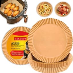 50 Pack 8 Inch Air Fryer Liners - Essential Non-Stick Parchment for 5-8 QT Air Fryer Kitchen Accessories