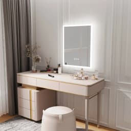 LUVODI Wall Mounted LED Bathroom Mirror Smart Touch Vanity Makeup Mirror with 3 Color Dimmable Feature And Defog Function