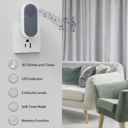 PGST Wireless Doorbell Door Bell Music Melody Remind Smart Home Security Alarm 1000FT 433MHz US Plug 1Doorbell and 2Remote