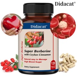 Berberine Capsules, with Ceylon Cinnamon, Energy, Heart & Metabolism Support, Balance Blood Sugar Levels
