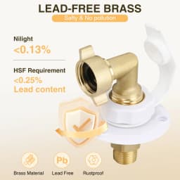 Nilight RV City Water Inlet with Check Valve & 90 Degree Hose Elbow 1/2" NPT Male to 3/4" GHT Female City Water Fill Inlet Flange Connection Fittings Connector Replacement for RV Camper Trailer Marine