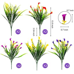 10/20 Pcs Indoor/Outdoor Calla Lily Artificial Flowers, Colorful UV-resistant Plastic Material for Home Garden, Planters, Porch
