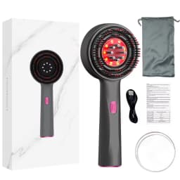 Red Light Scalp Massager with Serum Applicator, Electric Hair Comb with 3 Modes & 630nm LED, Rechargeable for Scalp Stimulation