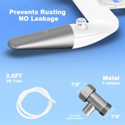 Ultra-Slim Bidet Attachment for Toilet - Dual Nozzle (Frontal & Rear Wash), Adjustable Water Pressure, Non-Electric, Cold Fresh Water, Easy to Install, Fits Existing Toilets (White)
