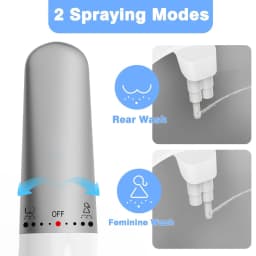 Ultra-Slim Bidet Attachment for Toilet - Dual Nozzle (Frontal & Rear Wash), Adjustable Water Pressure, Non-Electric, Cold Fresh Water, Easy to Install, Fits Existing Toilets (White)