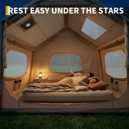 Large Inflatable Camping Tent for 4-6 Adults - 8 Square Outdoor Shelter with Hand Pump - Quick Setup, Weather-Resistant
