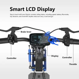 REDDYDY Adult Electric Scooter APP Control 3600W Peak Dual Motors 45MPH Max Speed 50Miles Max Range 60V18.2Ah Battery Smart Riding 3 Modes NFC Unlocking Dual Hydraulic Disc Brakes Full Suspension 10.5' Tires for Commuting Outdoor RD2/PRO Offroad E-Scooter