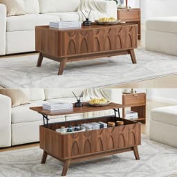 Coffee Table, Lift Top Coffee Table with Hidden Compartment,Mid Century Modern Lift Tabletop for Home Living Room, Customized