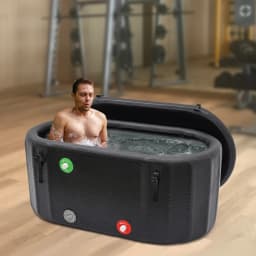150x80x67cm Inflatable Ice Bathtub for Athletes, 370L Large Capacity Cold Water Bath Tub for Muscle Recovery, Portable PVC Ice Bath Tub with Pump & Repair Kit, Durable Leakproof for Home Gym Outdoor Spa