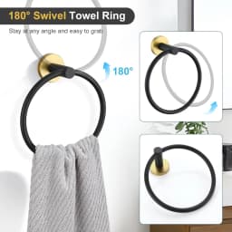Black Gold Bathroom Hardware Set Accessories Wall Mounted Stainless Steel Towel Bar Towel Ring Toilet Paper Holder Hook Bathroom