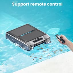 Y80 Solar Robotic Pool Cleaner Cordless Pool Skimmer with 24 Hours Continuous Cleaning 6L Large Debris Bag Remote Control Smart Obstacle Avoidance and Auto-Parking for Above Ground Pools