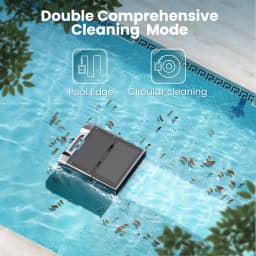 Y80 Solar Robotic Pool Cleaner Cordless Pool Skimmer with 24 Hours Continuous Cleaning 6L Large Debris Bag Remote Control Smart Obstacle Avoidance and Auto-Parking for Above Ground Pools