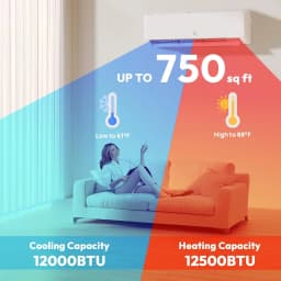 Mini Split AC/Heating System - 12000 BTU Mini Split AC Inverter Heating and Cooling, 19 SEER2 115V/110V Energy, Custom