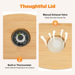Capacity Airtight Glass Dry Food Storage, Container Cereal Rice Dispenser w/Round Bamboo Lids & Cup & Stand (5 L)