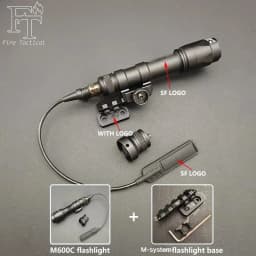 Tactical Flashlight Set M600C M300C LED Airsoftl Scout Light And M-system Or 20MM Light Mount+SF Momentary Remote Mouse Tail Switch