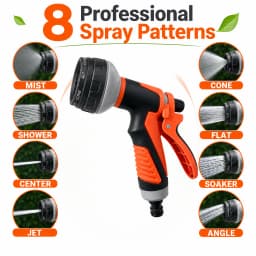 8 Spray Modes Garden Water Spray Gun, Ergonomic Anti-slip Hose Nozzle with Lockable Trigger, High Pressure Water Sprayer for Car Washing Pet Bathing Garden Watering, 2 Colors Optional