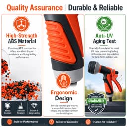 8 Spray Modes Garden Water Spray Gun, Ergonomic Anti-slip Hose Nozzle with Lockable Trigger, High Pressure Water Sprayer for Car Washing Pet Bathing Garden Watering, 2 Colors Optional