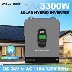 DATOUBOSS 3300W Hybrid Solar Inverter 24V Pure Sine Wave Inverter Charger 5000W PV Input 120A MPPT Solar Charge Controller Off-Grid WiFi Monitoring UPS 10ms Transfer