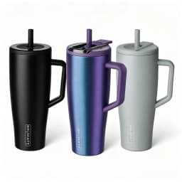 Brümate Era 40 oz Tumbler with Handle and Straw | 100% Leakproof Insulated Water Bottle Tumbler with Lid and Flexible Softsip Straw | Made of Stainless Steel | Cup Holder Friendly