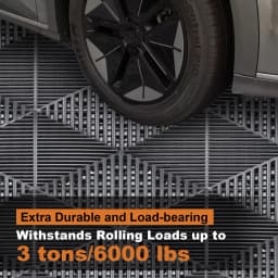 40 Pieces Garage Flooring Tiles 15.7Inx15.7in Interlocking Floor Tiles Non-Slip Heavy Duty Flooring Mat with 6000 Lbs Load for Gym Warehouse Workshop(black)