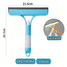 3-in-1 Multifunctional Mirror Wiper Squeegee Built with Spray Nozzle, Portable Household Cleaning Supplies, Effective for Window Cleaning, Kitchen Grease Removal, Bathroom Limescale Cleansing and Dorm Daily Cleaning
