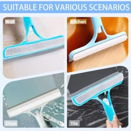 3-in-1 Multifunctional Mirror Wiper Squeegee Built with Spray Nozzle, Portable Household Cleaning Supplies, Effective for Window Cleaning, Kitchen Grease Removal, Bathroom Limescale Cleansing and Dorm Daily Cleaning
