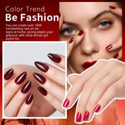 GAVY 6 Colors Classic Red Wine Series Gel Nail Polish Set Premium Salon Grade Soak Off UV LED Nail Gel High Pigment Gloss Long Lasting Semi Permanent Manicure Varnish Luxury Gift Kit For Nail Studio & Women Valentine Holiday Present