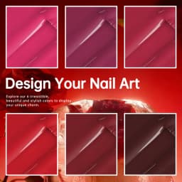 GAVY 6 Colors Classic Red Wine Series Gel Nail Polish Set Premium Salon Grade Soak Off UV LED Nail Gel High Pigment Gloss Long Lasting Semi Permanent Manicure Varnish Luxury Gift Kit For Nail Studio & Women Valentine Holiday Present